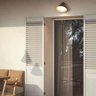 Modern Black Cone Metal Exterior LED Wall Sconce Zawala Image - 4