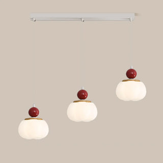 ZOWALA -White Resin Flower 3-Light Red Accent Island Light Image - 10