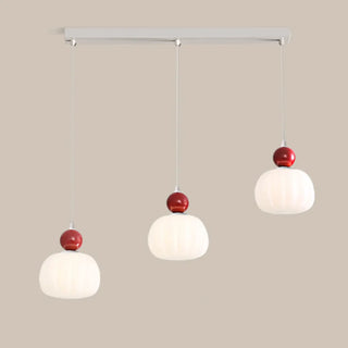 ZOWALA -White Resin Flower 3-Light Red Accent Island Light Image - 11