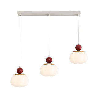 ZOWALA -White Resin Flower 3-Light Red Accent Island Light Image - 13