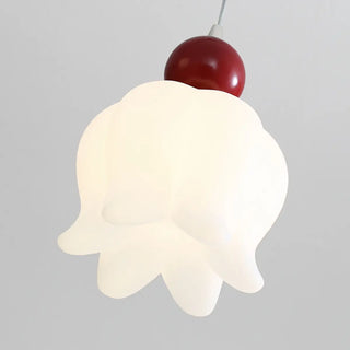 ZOWALA -White Resin Flower 3-Light Red Accent Island Light Image - 16