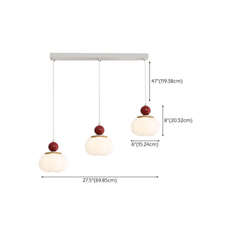 ZOWALA -White Resin Flower 3-Light Red Accent Island Light Image - 20