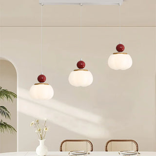 ZOWALA -White Resin Flower 3-Light Red Accent Island Light Image - 8
