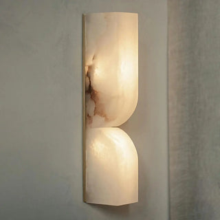 Contemporary Alabaster Curved Geometric White Wall Lamp Zawala Image - 1