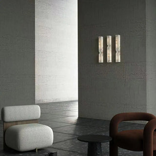 Contemporary Alabaster Curved Geometric White Wall Lamp Zawala Image - 3