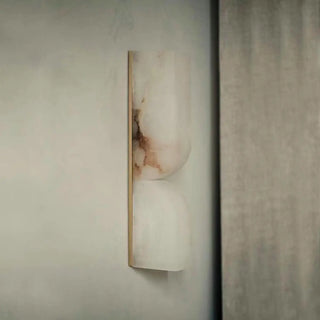 Contemporary Alabaster Curved Geometric White Wall Lamp Zawala Image - 4