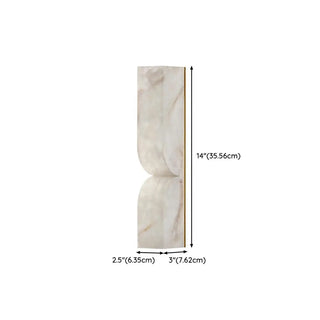 Contemporary Alabaster Curved Geometric White Wall Lamp Zawala #size