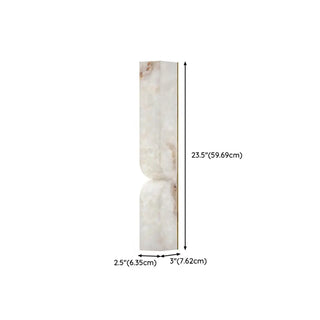 Contemporary Alabaster Curved Geometric White Wall Lamp Zawala Image - 8